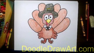 Drawing: How To Draw a Turkey in a Pilgrim Hat