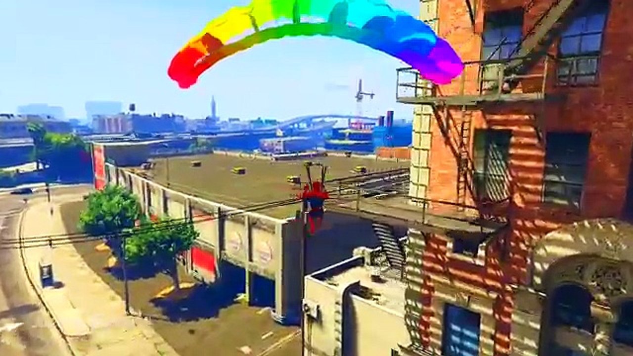 COLORS SPIDERMAN CARTOON Wheels On The Bus & School Bus Truck PARTY & Nursery Rhymes Children Songs