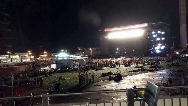 Las Vegas Shooting Mandalay bay stage view- bullets hitting ground