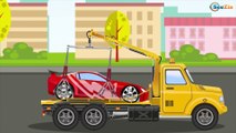 Yellow & Red Racing Cars and Taxi - The Big Race in the City of Cars Cartoons for Children