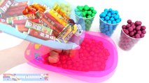Learn Colors & Counting Baby Doll Bath Time Playing with Candy Pez and Gumballs RainbowLearning