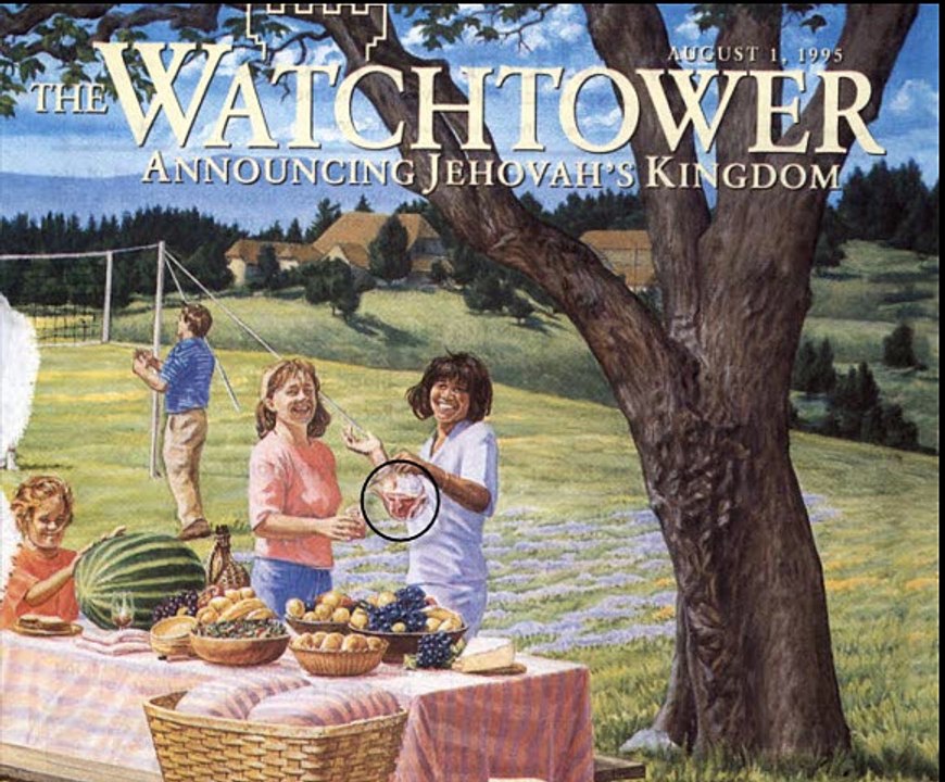 ¿QUÉ HACE ESA CARA DENTRO DE UNA JARRA CON JUGO EN UN DIBUJO DE LA WATCHTOWER?