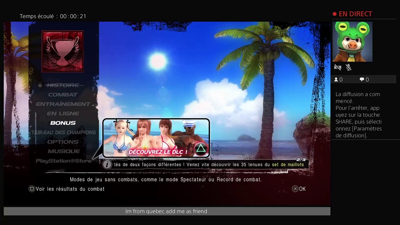 Diffusion PS4 en direct de kadd666 doa dead or alive (5)