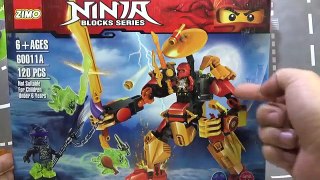 zimo 닌자고 에어짓주 카이 로봇 머신 vs 레이스 중국 짝퉁 조립 리뷰 Lego knockoff ninjago airjitzu kai machine racer