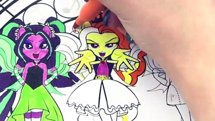 My Little Pony Coloring The Dazzlings Adagio Dazzle Aria Blaze Sonata Dusk | Awesome Toys TV
