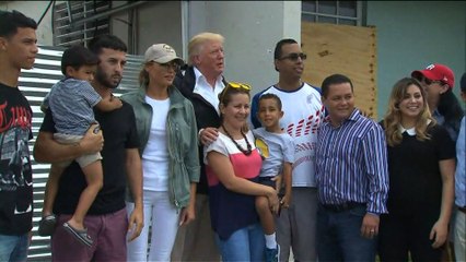 Trump rencontre des sinistrés de l'ouragan Maria à Porto Rico