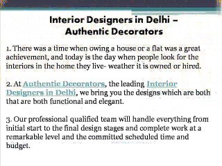 Interior Designers in Delhi