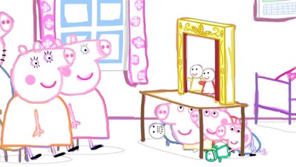 cartoon Peppa Pig and puppet theater #