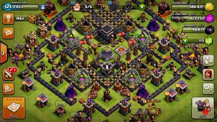 كلاش اوف كلانس:اقوا تصميم بيت 9 سور الصين العضيم تاون هول 9 مع تجربة دفاعه لايفوتكم