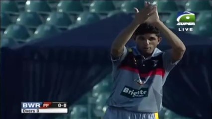 Fast bowler with a slingy action, Kaleemullah - 2/27 for Layyah in the 2017 Rising Stars tournament