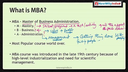 MBA 101 - What is MBA? - Best MBA Lectures for Beginners / MBA Aspirants (#001)