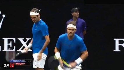 Vídeo- El fallo de Nadal y Federer jugando juntos- lo que pasó después explica su grandeza