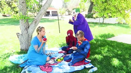 Frozen Elsa & Spiderman vs MENTOS & COKE CHALLENGE Prank! Joker Spidergirl Superman Superhero Video