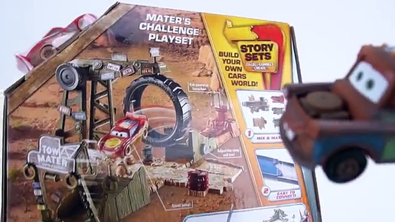 DISNEY CARS LIGHTNING MCQUEEN WRECK TOW MATER JUMP XXL COLOSSUS TIRE LAUNCHER PLAYSET STORY SET