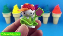 Fun Learn Colours with Play Doh Ice cream Surprise Toys Shopkins Hello Kitty Dora Disney Princess