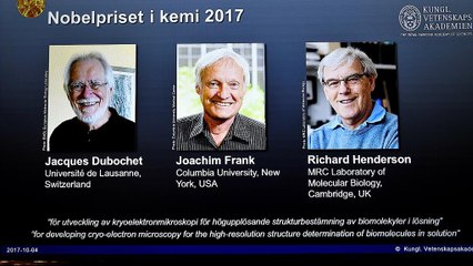 Nobel de chimie à Jacques Dubochet (Suisse) , Joachim Frank (Etats-Unis) et Richard Henderson (Royaoume-Uni)