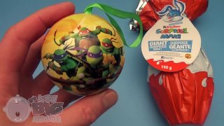 Teenage Mutant Ninja Turtle Party! Learn Sizes With a Huge Giant Jumbo TMNT Kinder Surprise Egg!