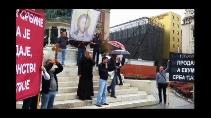 Protest prtiv gej parade i govor Oca Antonija o globalistima i ekumenistimai masonima17.09.2017.!