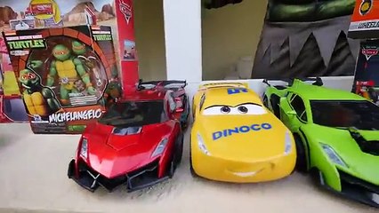 CARS 3 DINOCO & Transformers Toys Movie w/ Learn Colors & Finger Family Nursery Rhymes For Kids Son