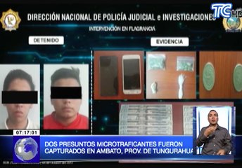Dos presuntos microtraficantes fueron capturados en Ambato