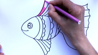 Уроки рисования. Как нарисовать симпатичную рыбку. How to draw a fish