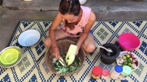 Amazing Cooking Styles - Beautiful Girl Make A Simple Cambodian Food Call Lmam With Papaya #45