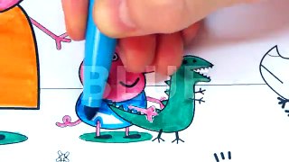 Peppa Pig George Pig and other Coloring Book Pages Learning Colors Video For Kids