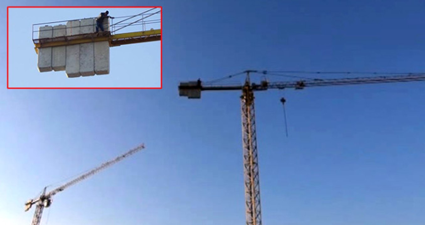 Parasını Alamayan İnşaat İşçisi, 40 Metrelik Vincin Tepesine Çıktı
