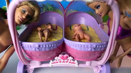 BARBIE Babies in a bathtub full of Orbeez - Barbie Videos in English for children