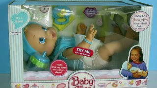 Baby Alive Wets n Wiggles BOY Doll Sam UNBOXING, FEEDING & CHANGING video!