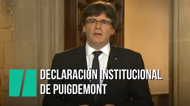 Declaración institucional de Carles Puigdemont