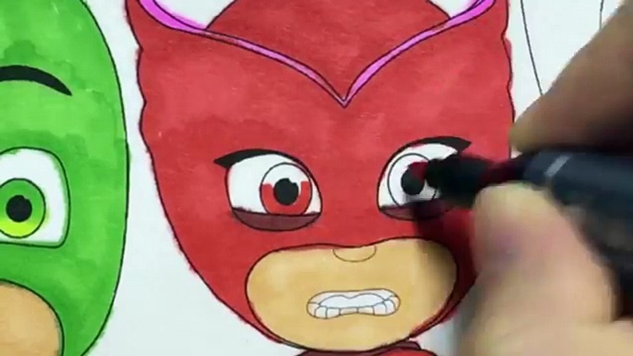 파자마삼총사 올빼미아 도마배미 캣보이 색칠공부 - PJ MASKS Owlette Gekko Catboy Coloring