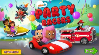 Nick Jr Party Racers, Dora And Friends, Paw Patrol, Wallykazam, Bubble Guppies, Dora The Explorer