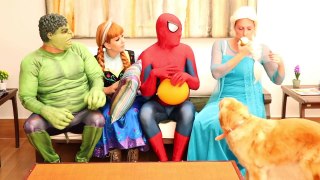 Spiderman Mummy Prank w/ Doctor Frozen Elsa & Anna