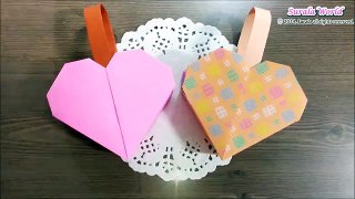 Origami - Heart-shaped Paper Bag / 종이접기 - 하트 모양 가방