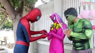 ELSA vs PINK SPIDERGIRL WEDDING BATTLE Over Spiderman - Fun Superhero Movie in Real Life