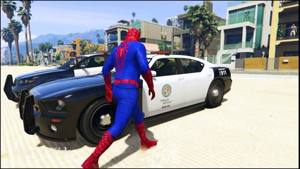 POLICE CARS Transportation with Spiderman Cars Cartoon for Kids w Nursery Rhymes Songs for Children