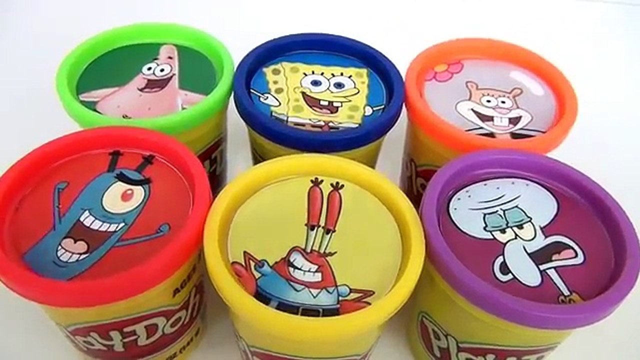 SPONGEBOB Squarepants Playdoh Toy Suprises, Learn Colors with Patrick, Sandy, Mr. Krabs / TUYC