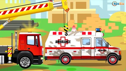 The Red Bulldozer and The Truck | Construction Trucks & Service Vehicles Cartoons for children