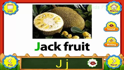 ABC FRUIT and VEGETABLE SONG Phonics - Toddlers, Preschool, baby to learn