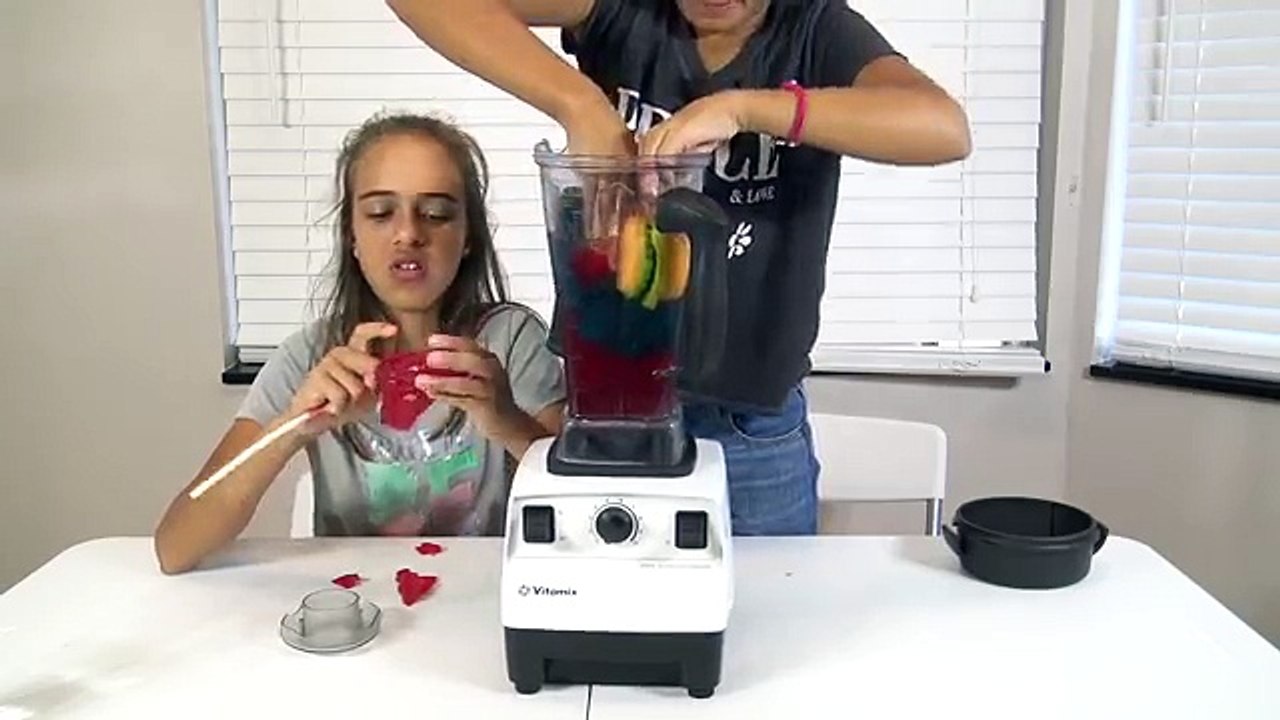 GIANT GUMMY WORM CANDY - WILL IT BLEND? Challenge with Sophia Sarah