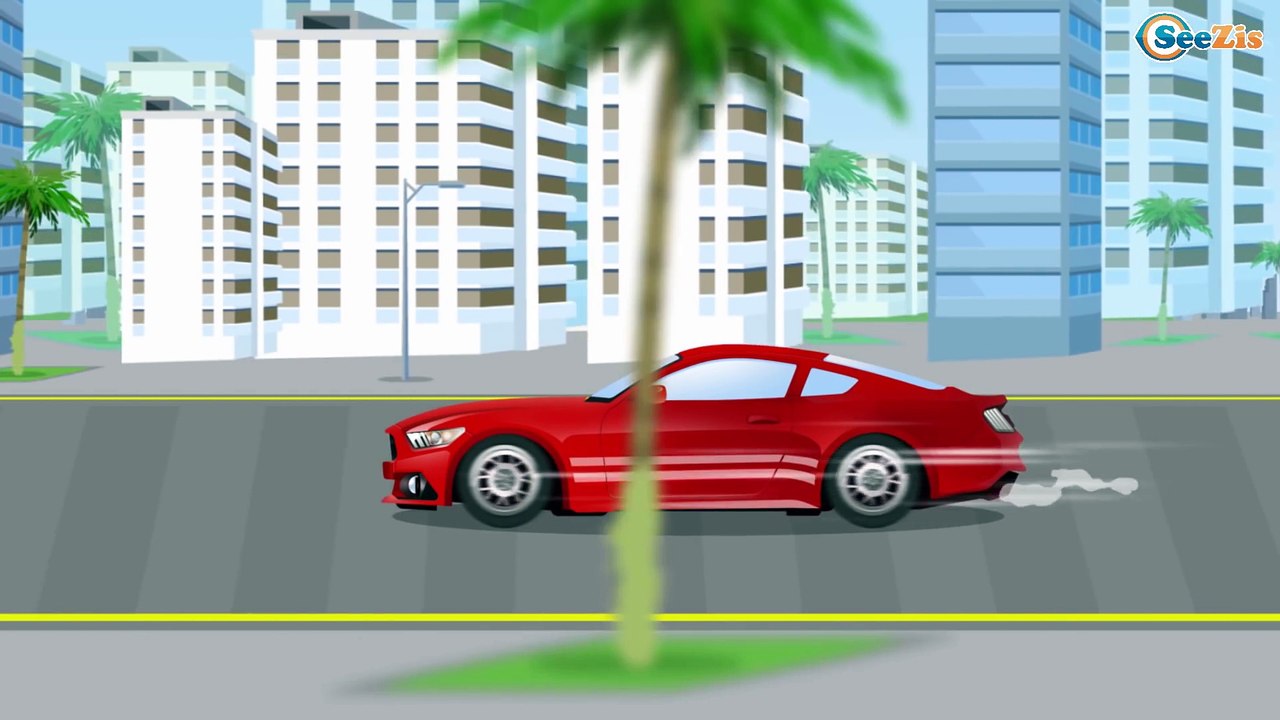 The Blue Police Car Chase | Service & Emergency Vehicles Cartoons for children