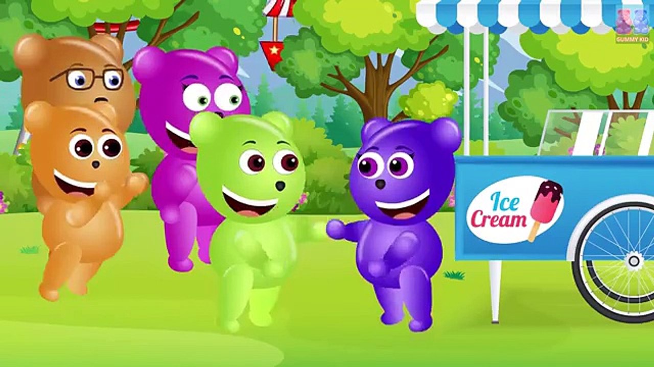 Mega Gummy bear baby drinking Ice cream Milk finger family crying funny cartoon videos fro kids