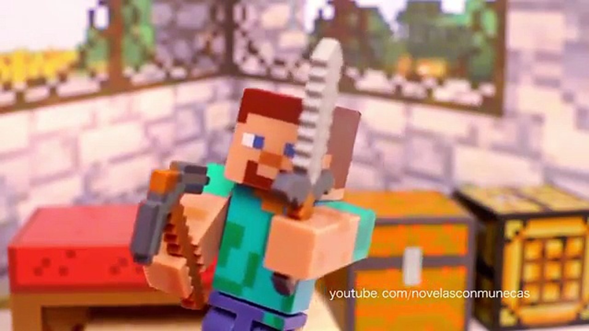 Juguetes de Minecraft - Cajitas sorpresa y playset de Ender dragon con Steve en armadura diamante - Vidéo Dailymotion