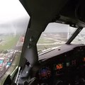 Boeing 747 Crosswind Landing Cockpit View