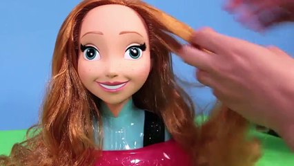 Frozen Portugues: Novo Penteado da Anna - Cabeça de Boneca para Pentear e Maquiar - Portugues Brasil