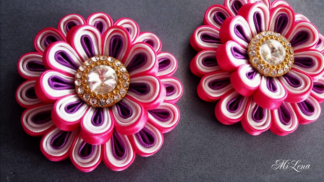 Воздушный цветок канзаши II, МК / DIY Kanzashi flower