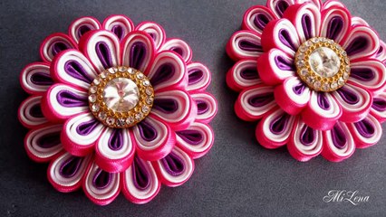 Воздушный цветок канзаши II, МК / DIY Kanzashi flower