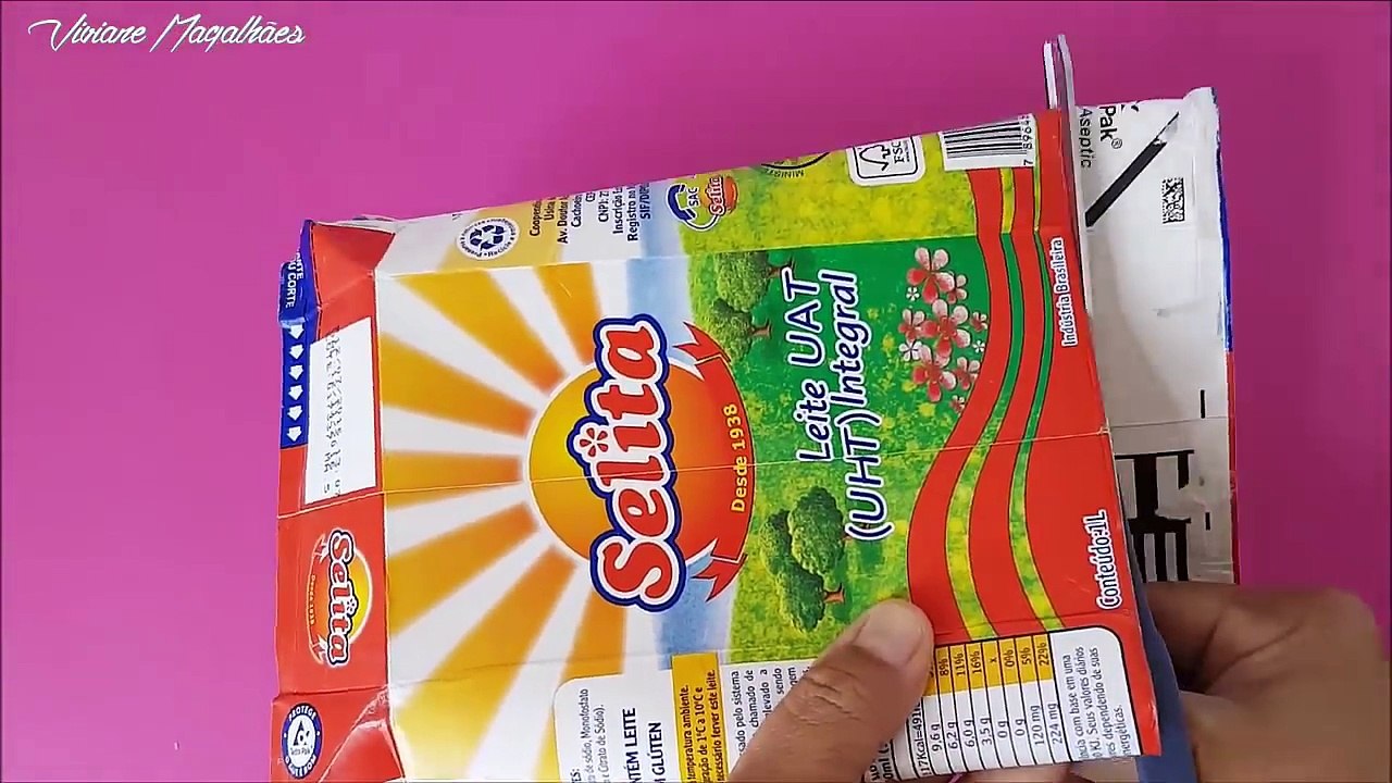DIY | Bolsa Carteira Feita Com Caixa de Leite ♻ | Viviane Magalhães