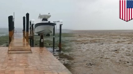 衝撃！ハリケーンが海水吸い上げ　海が消失